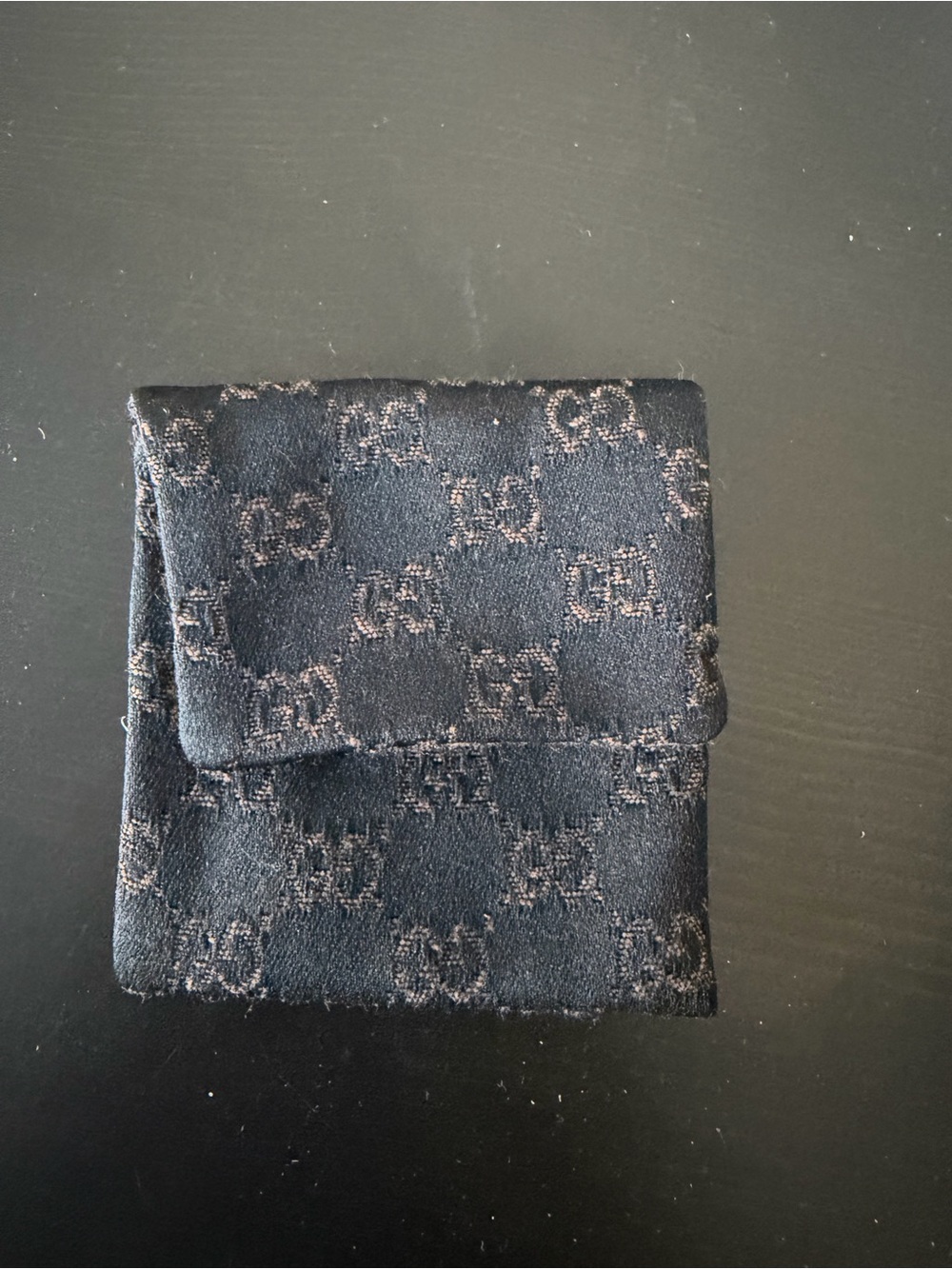 Gucci Black GG Monogram Fold pouch